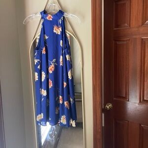 Lulus Floral Blue Dress